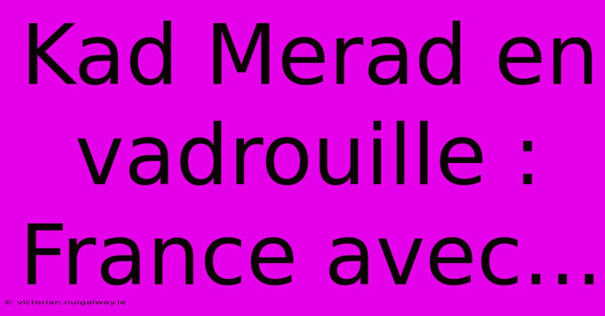 Kad Merad En Vadrouille : France Avec...