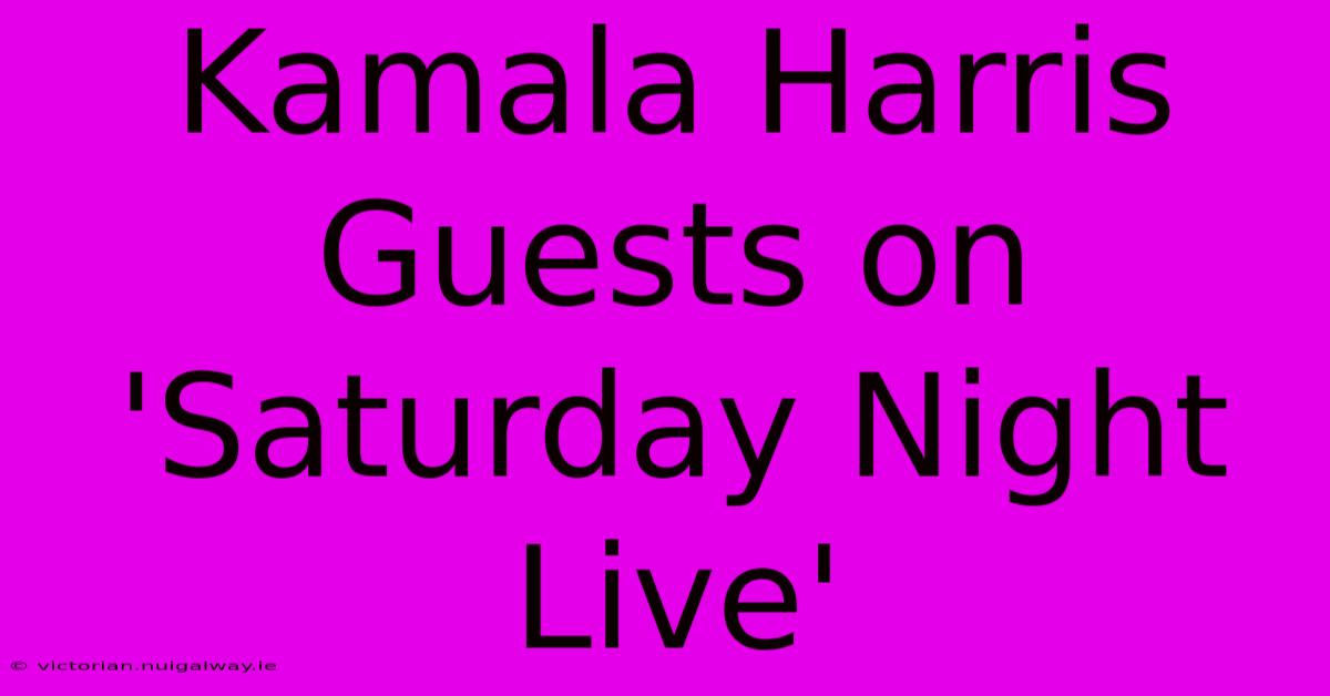 Kamala Harris Guests On 'Saturday Night Live'