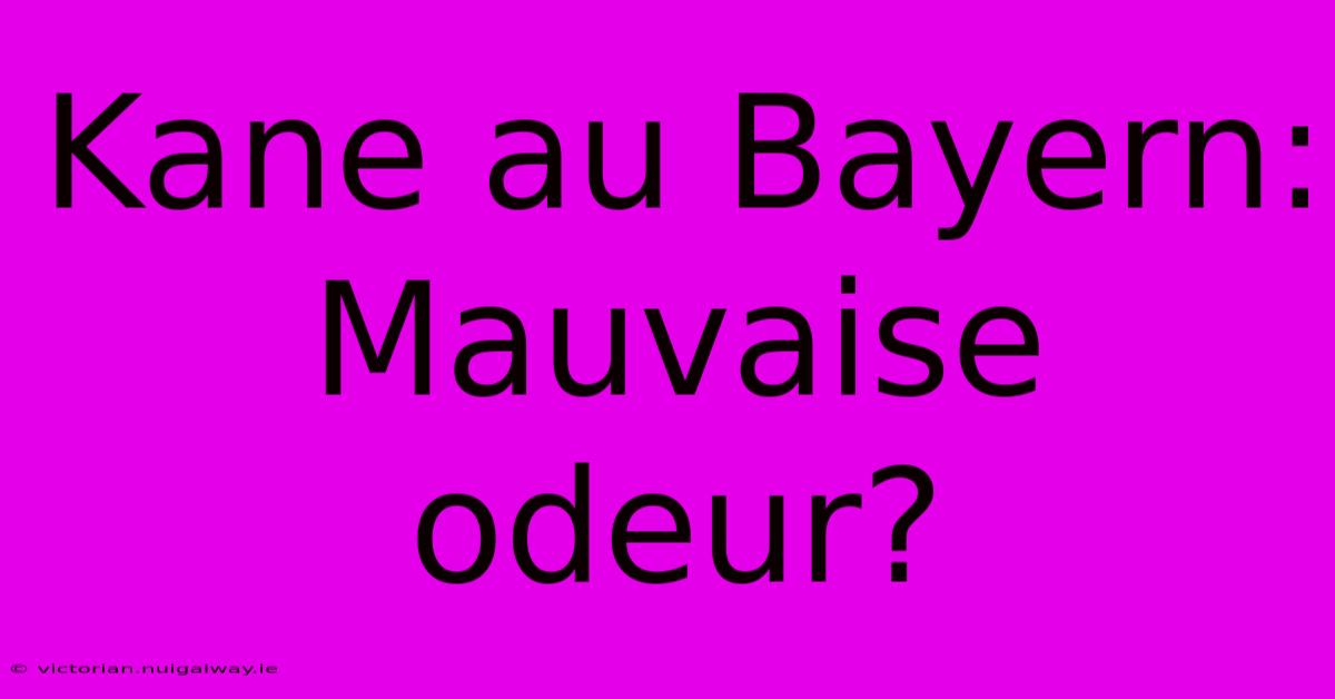 Kane Au Bayern: Mauvaise Odeur?