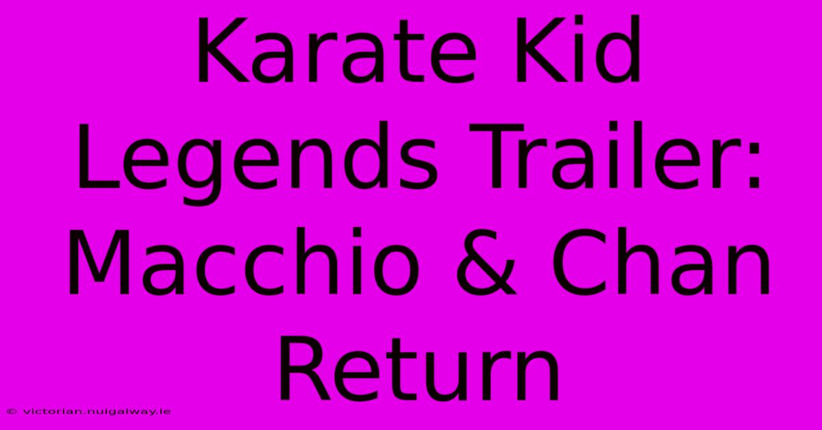 Karate Kid Legends Trailer: Macchio & Chan Return