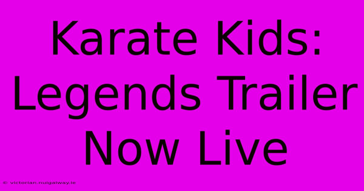 Karate Kids: Legends Trailer Now Live