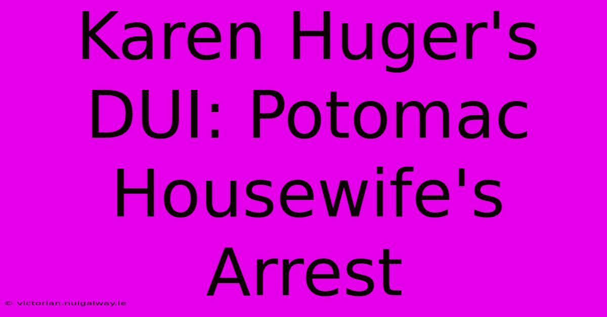 Karen Huger's DUI: Potomac Housewife's Arrest