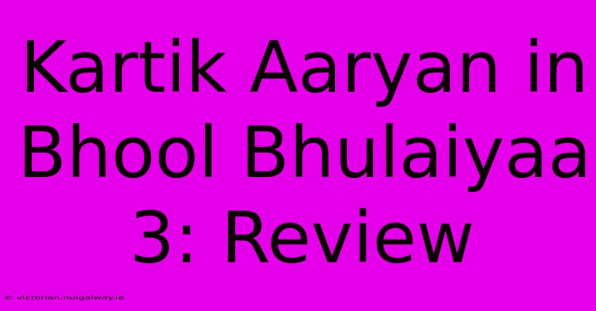 Kartik Aaryan In Bhool Bhulaiyaa 3: Review