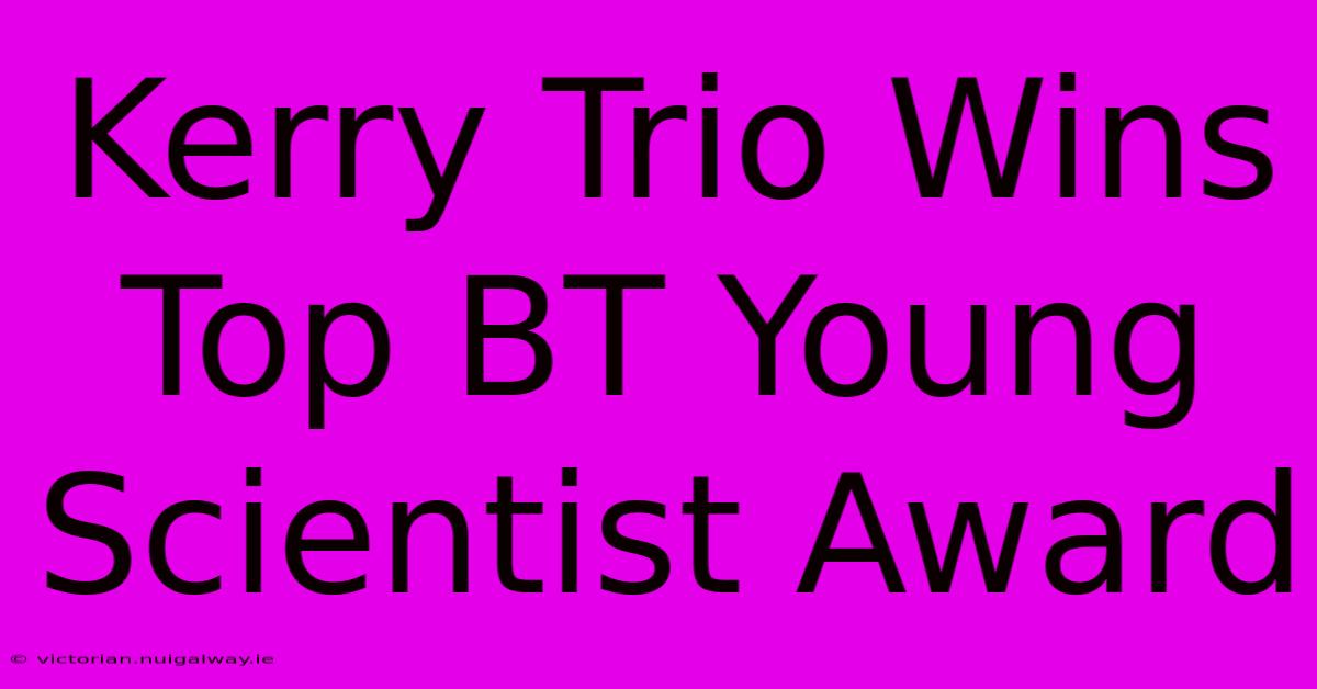 Kerry Trio Wins Top BT Young Scientist Award