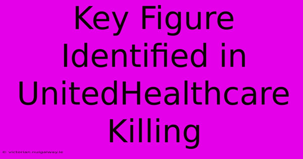 Key Figure Identified In UnitedHealthcare Killing