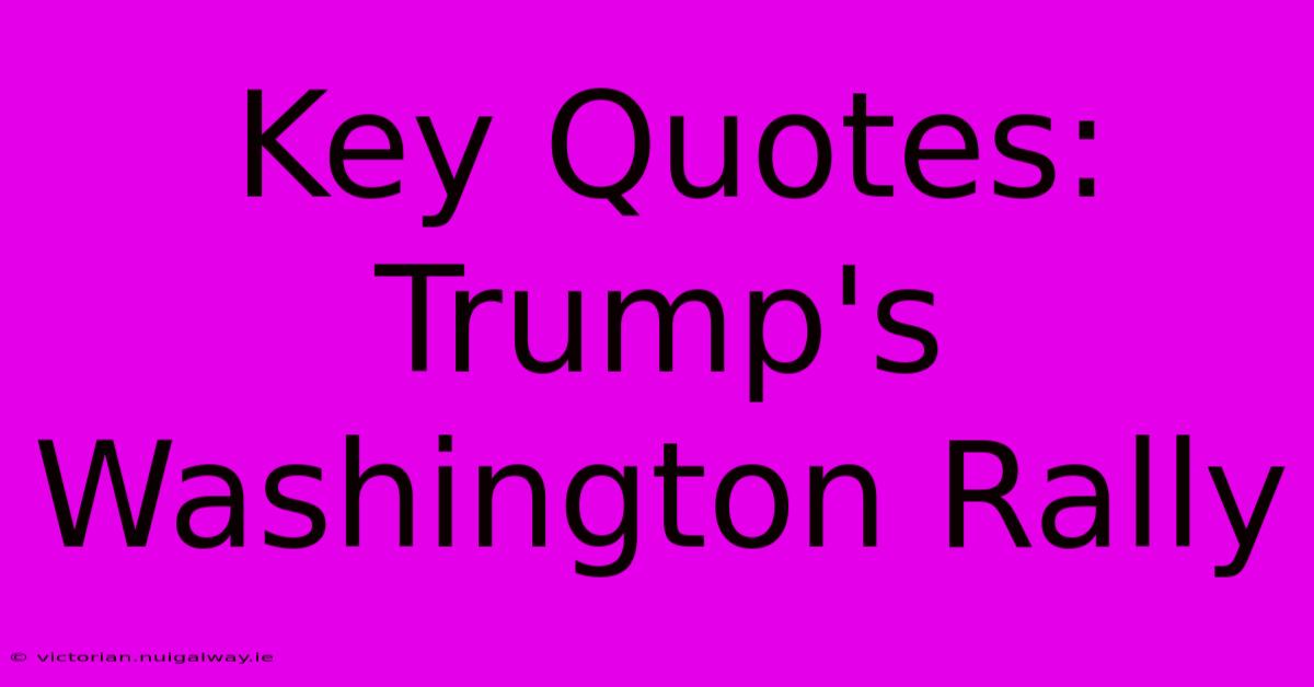 Key Quotes: Trump's Washington Rally