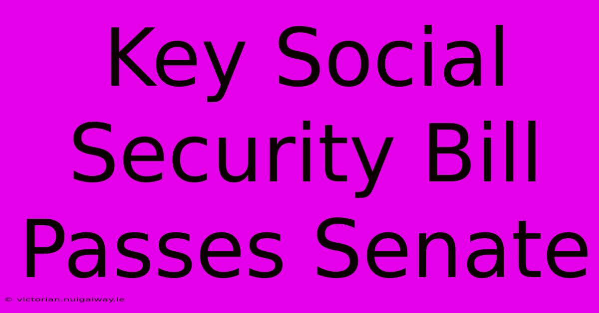 Key Social Security Bill Passes Senate