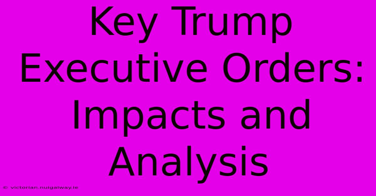 Key Trump Executive Orders: Impacts And Analysis