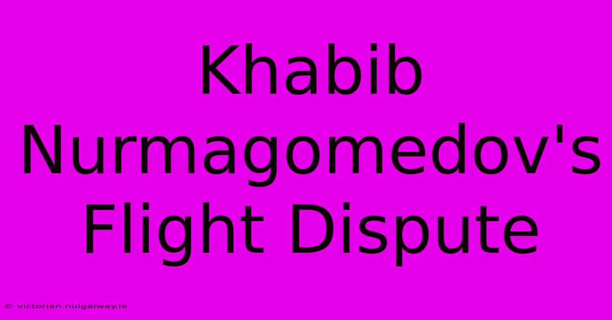 Khabib Nurmagomedov's Flight Dispute