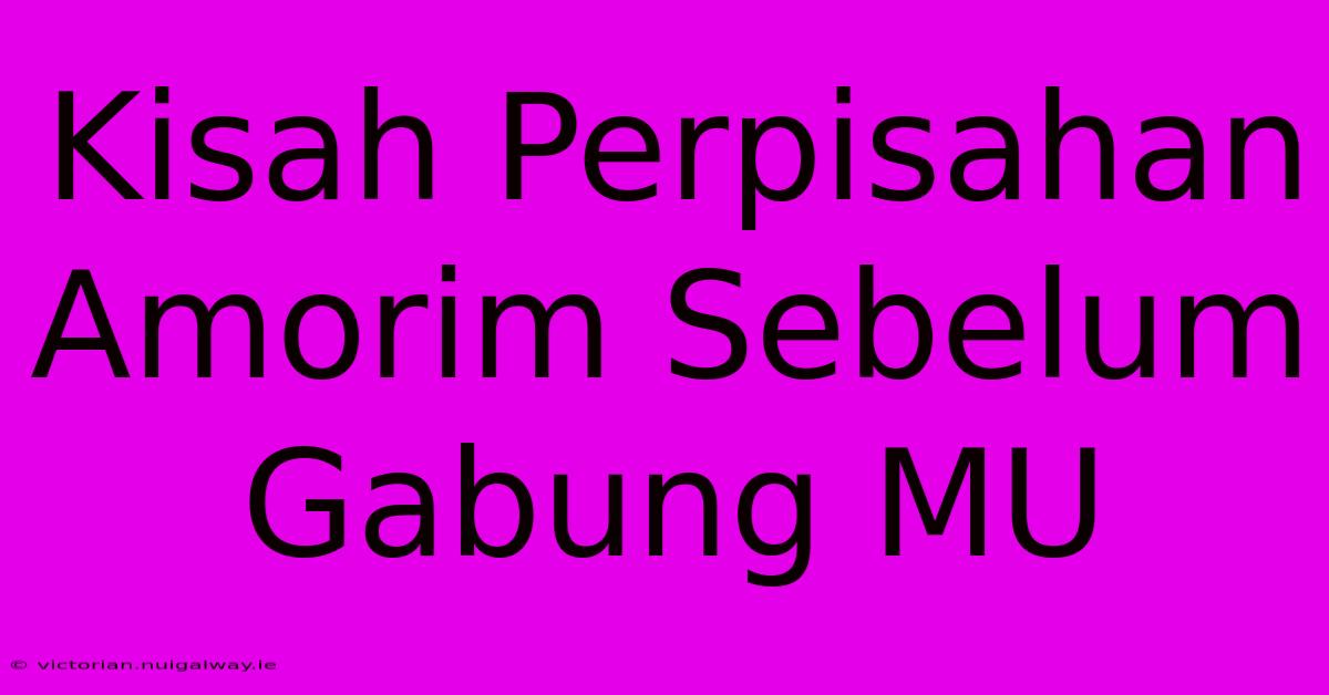 Kisah Perpisahan Amorim Sebelum Gabung MU