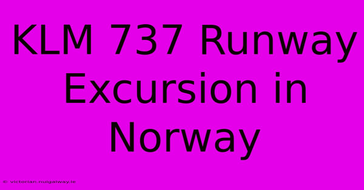 KLM 737 Runway Excursion In Norway