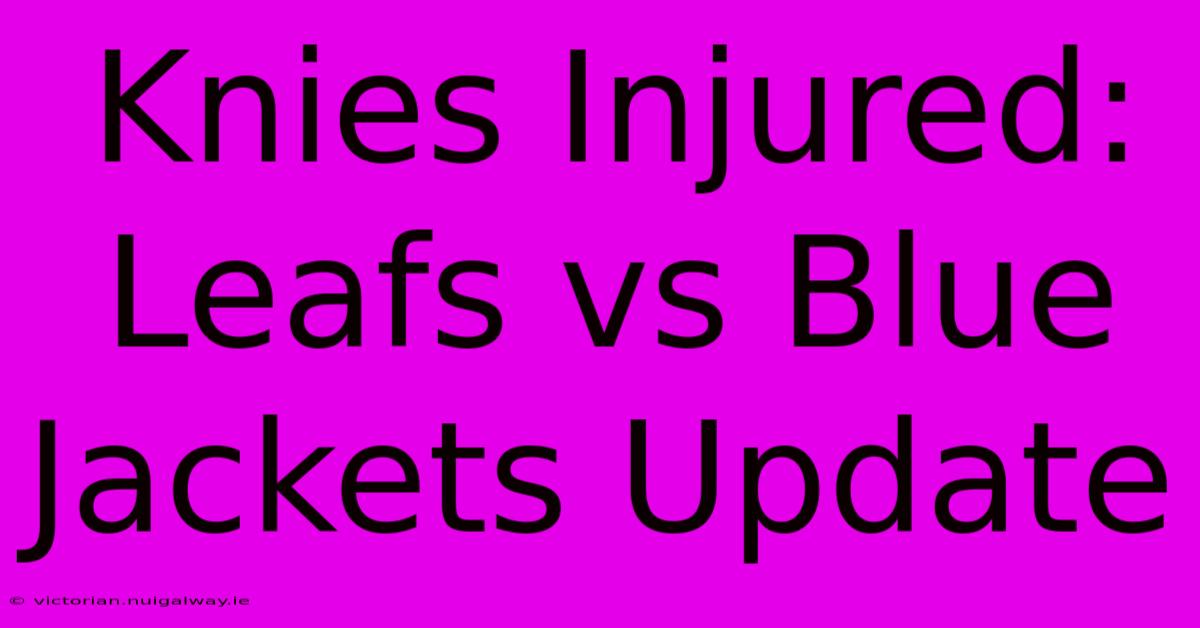 Knies Injured: Leafs Vs Blue Jackets Update