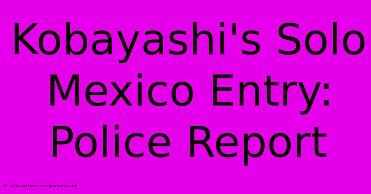 Kobayashi's Solo Mexico Entry: Police Report