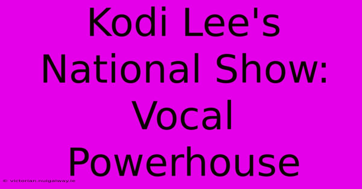 Kodi Lee's National Show: Vocal Powerhouse