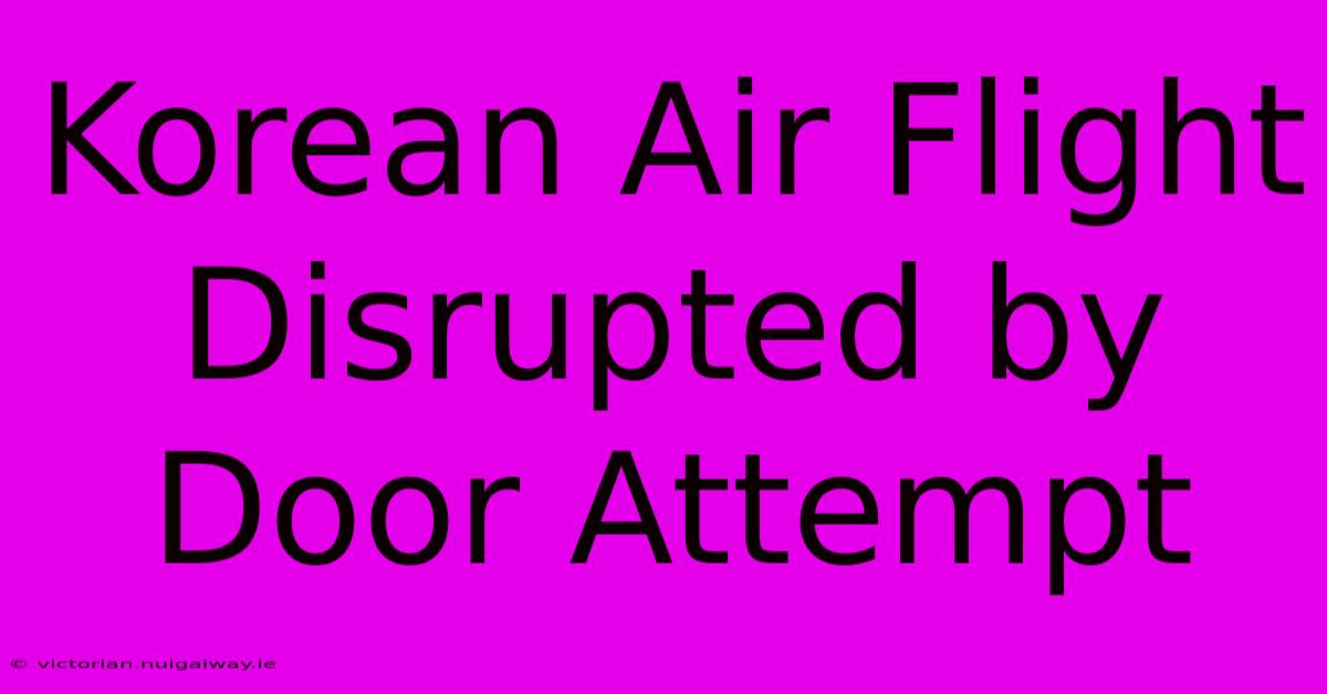 Korean Air Flight Disrupted By Door Attempt