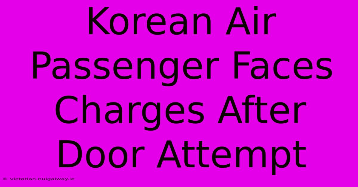 Korean Air Passenger Faces Charges After Door Attempt 