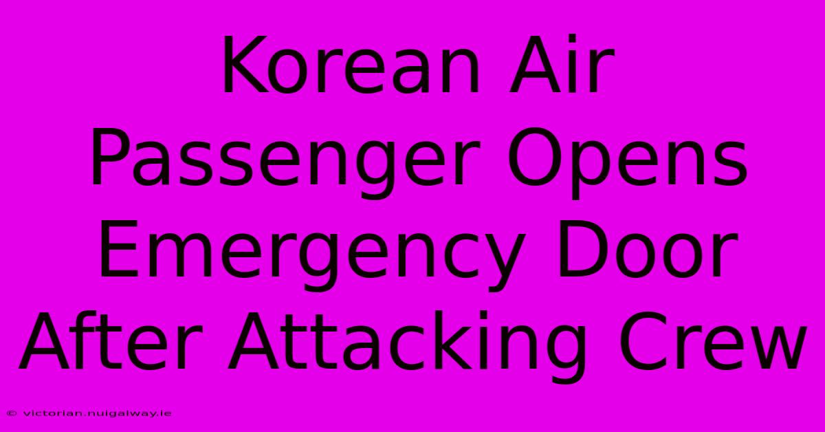 Korean Air Passenger Opens Emergency Door After Attacking Crew 