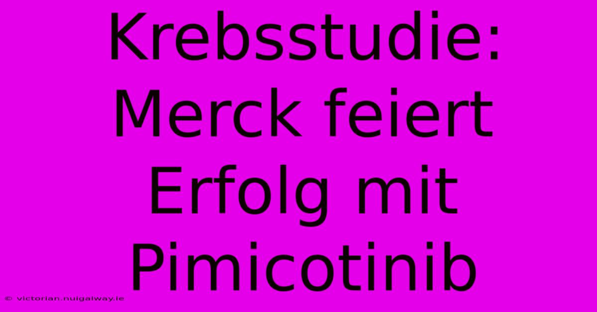 Krebsstudie: Merck Feiert Erfolg Mit Pimicotinib