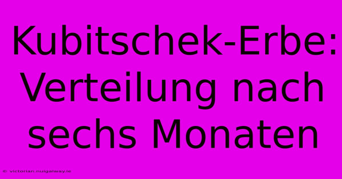 Kubitschek-Erbe: Verteilung Nach Sechs Monaten