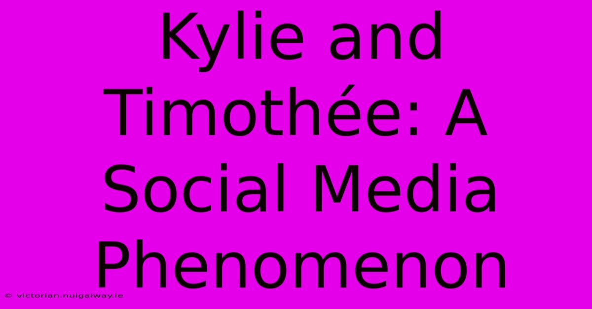 Kylie And Timothée: A Social Media Phenomenon