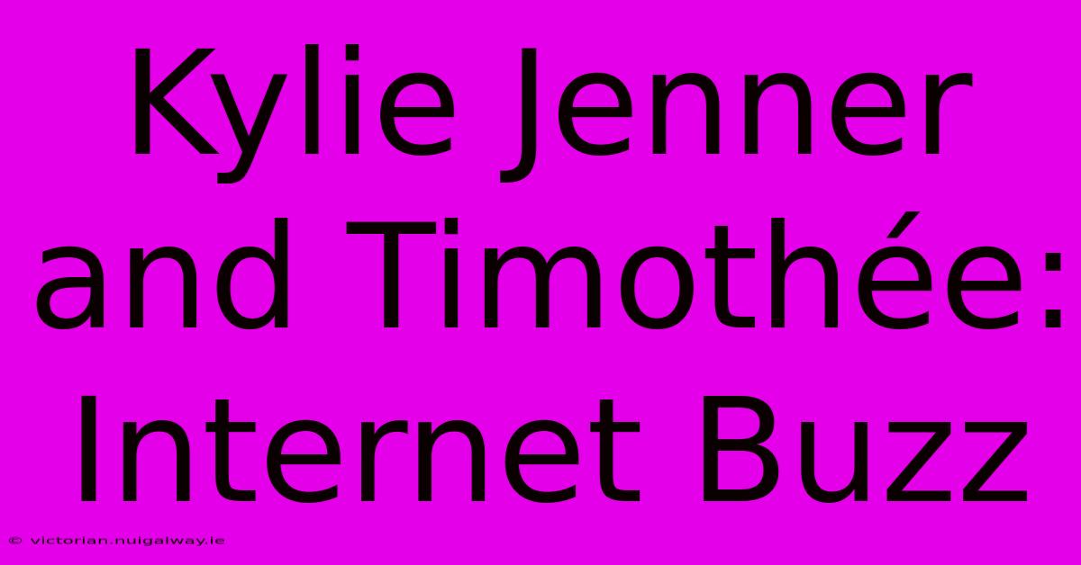 Kylie Jenner And Timothée: Internet Buzz