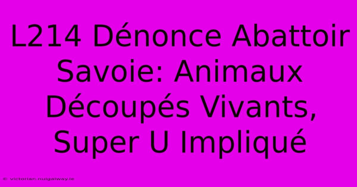 L214 Dénonce Abattoir Savoie: Animaux Découpés Vivants, Super U Impliqué