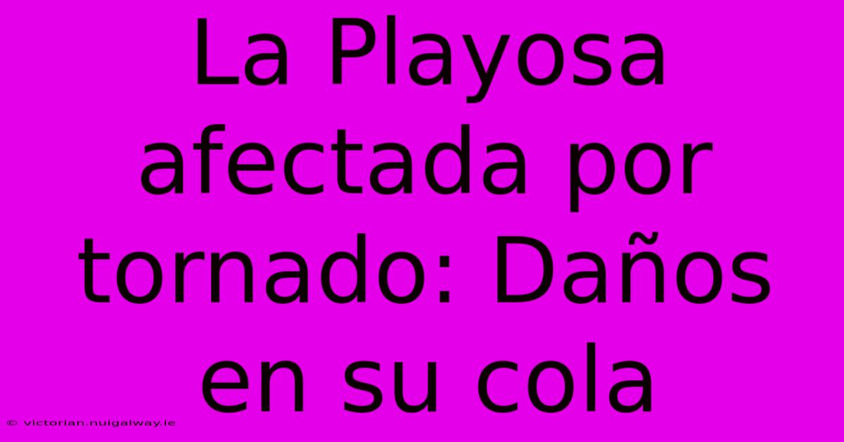 La Playosa Afectada Por Tornado: Daños En Su Cola