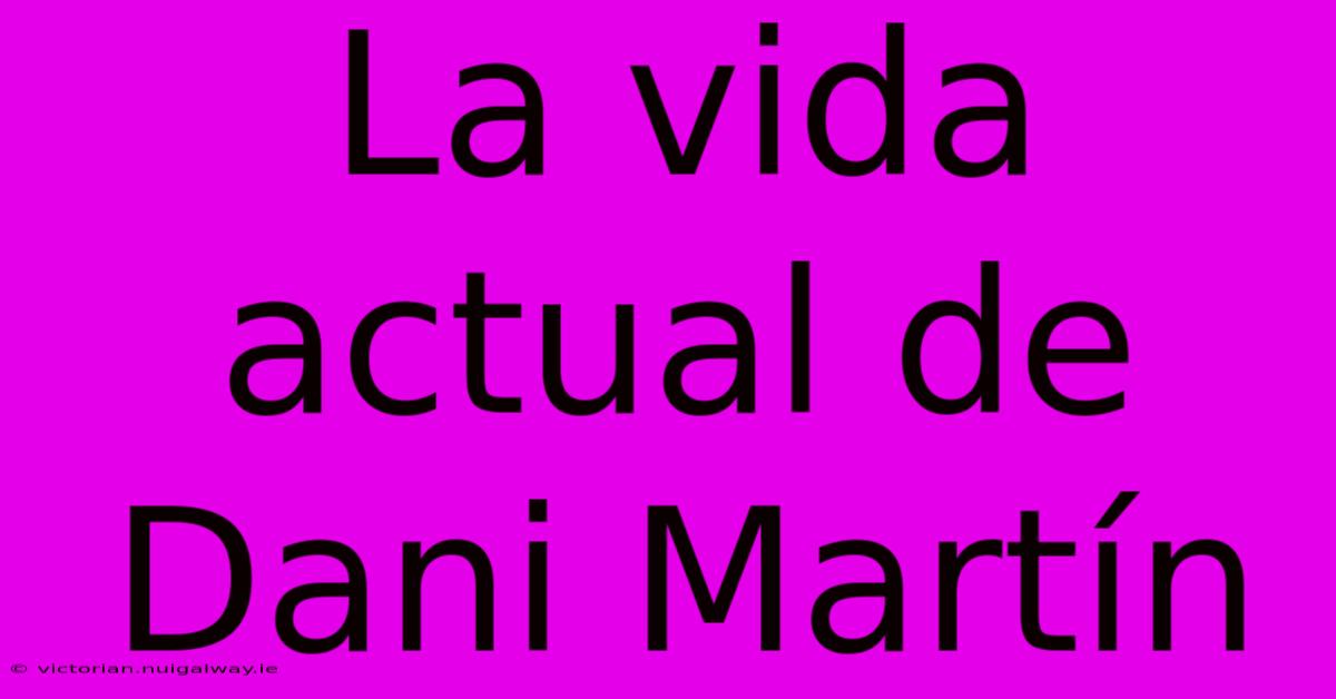 La Vida Actual De Dani Martín