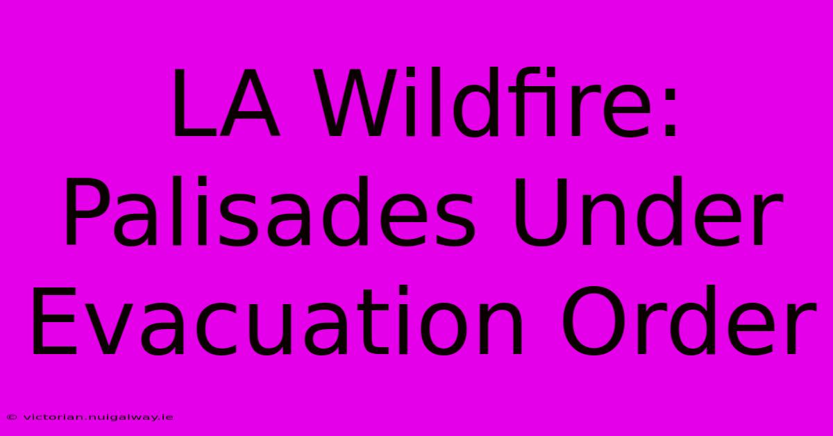 LA Wildfire: Palisades Under Evacuation Order