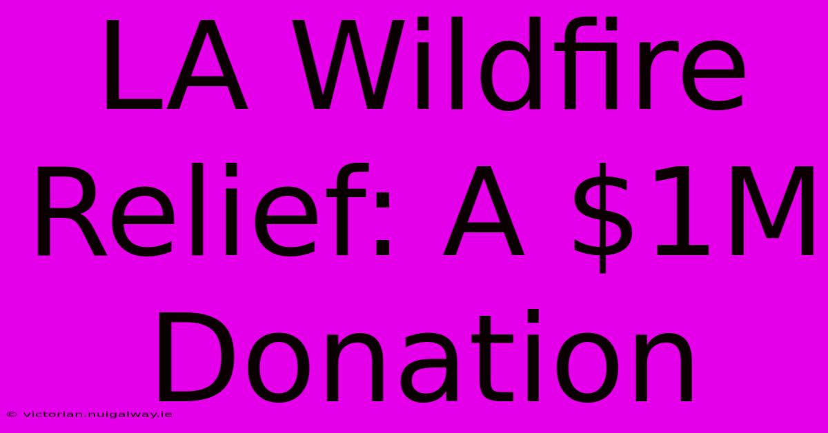 LA Wildfire Relief: A $1M Donation