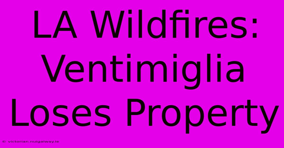 LA Wildfires: Ventimiglia Loses Property