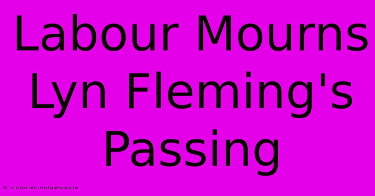 Labour Mourns Lyn Fleming's Passing