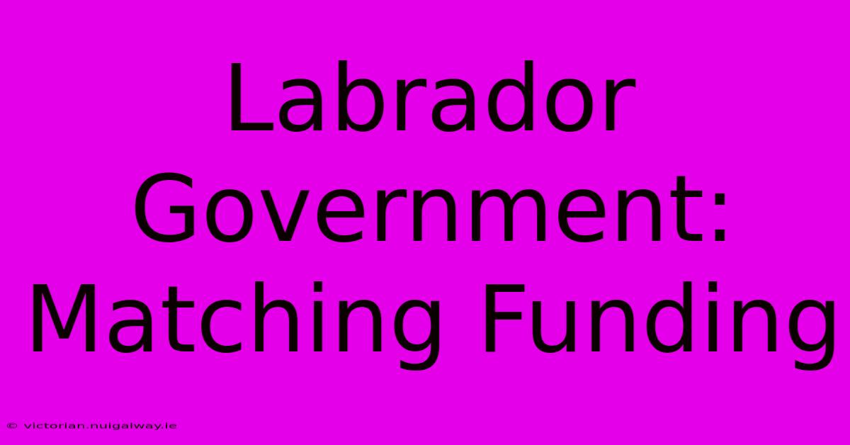 Labrador Government: Matching Funding