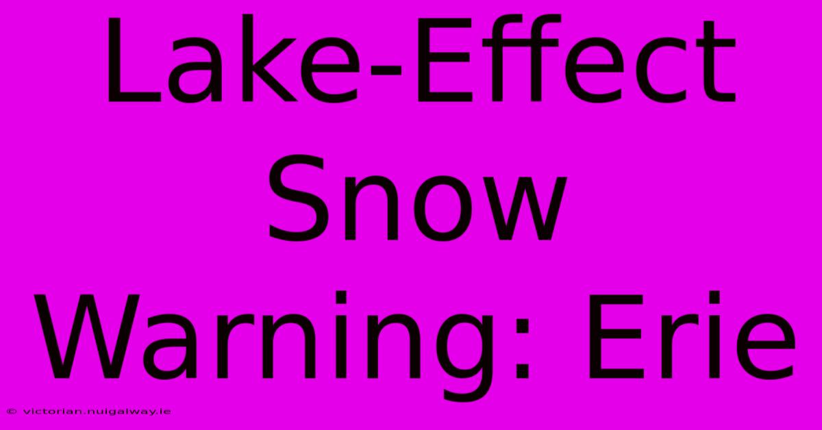 Lake-Effect Snow Warning: Erie