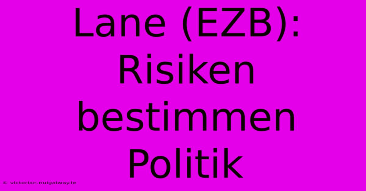 Lane (EZB):  Risiken Bestimmen Politik