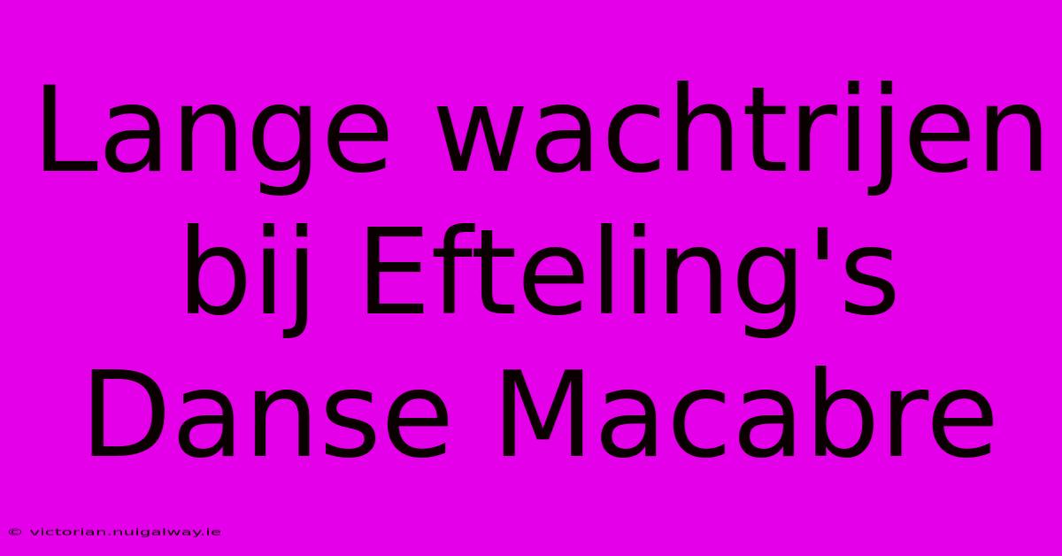 Lange Wachtrijen Bij Efteling's Danse Macabre