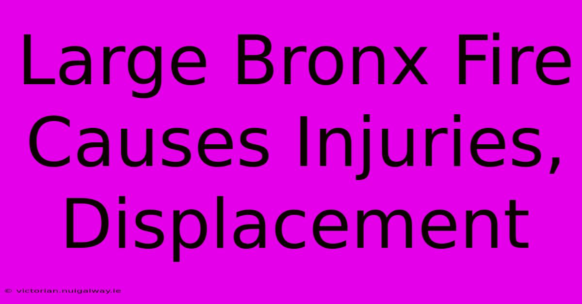 Large Bronx Fire Causes Injuries, Displacement