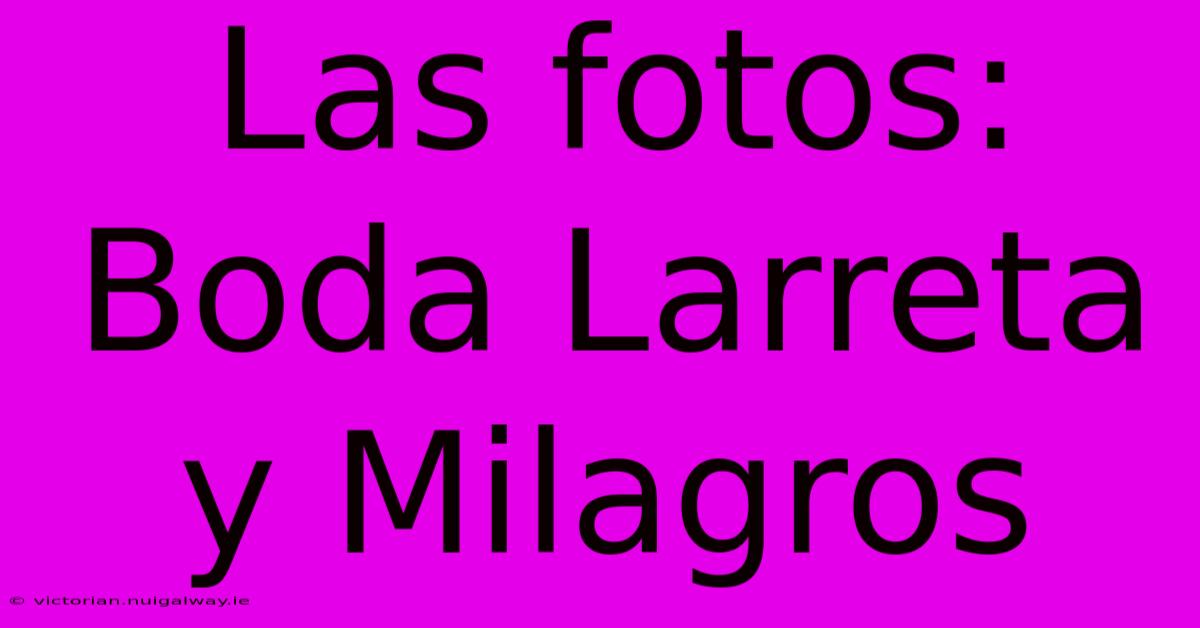 Las Fotos: Boda Larreta Y Milagros