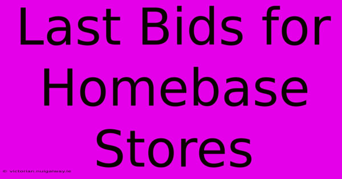 Last Bids For Homebase Stores