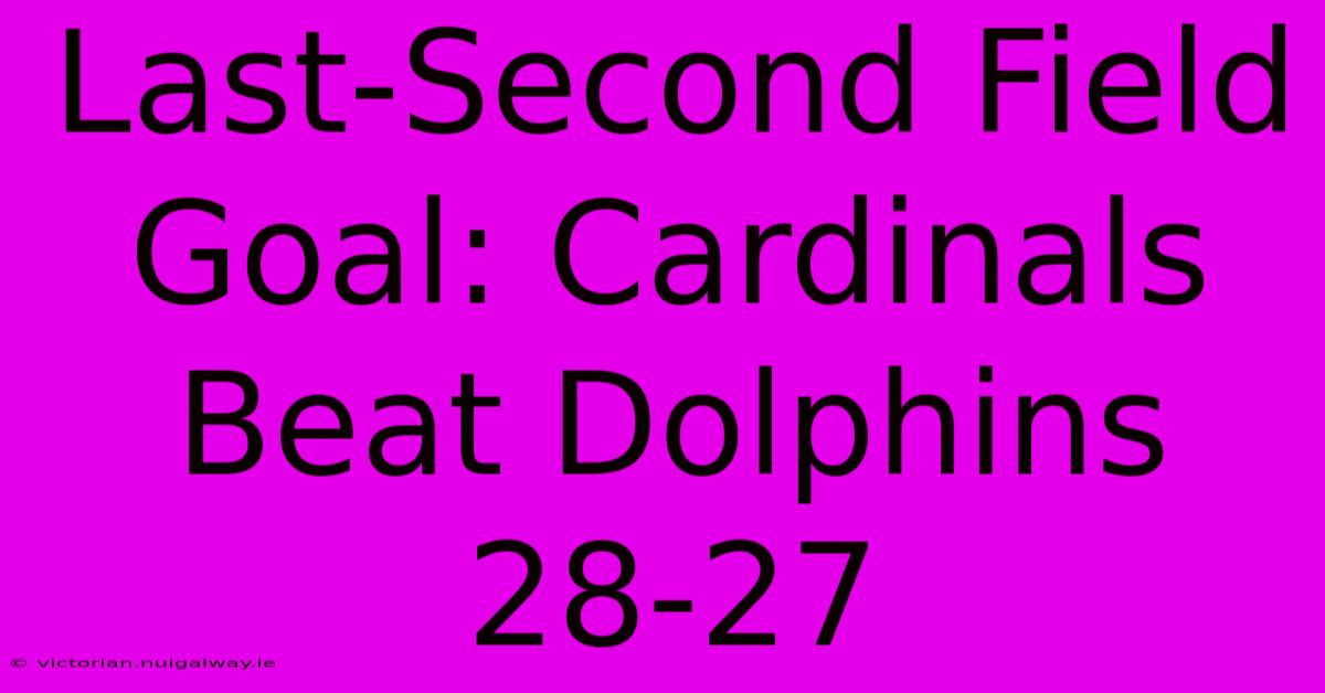 Last-Second Field Goal: Cardinals Beat Dolphins 28-27 