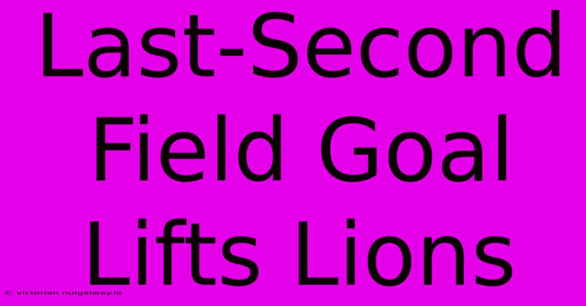 Last-Second Field Goal Lifts Lions