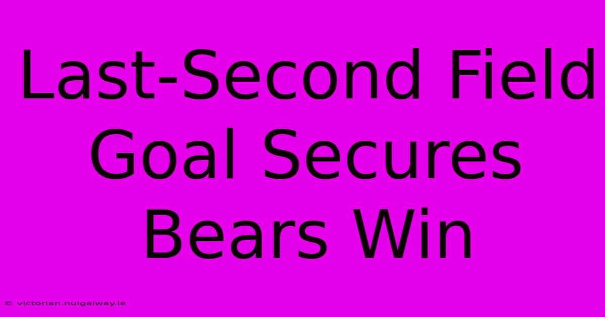 Last-Second Field Goal Secures Bears Win