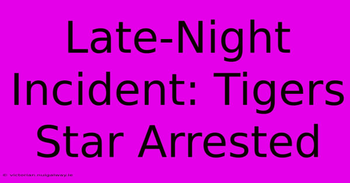 Late-Night Incident: Tigers Star Arrested