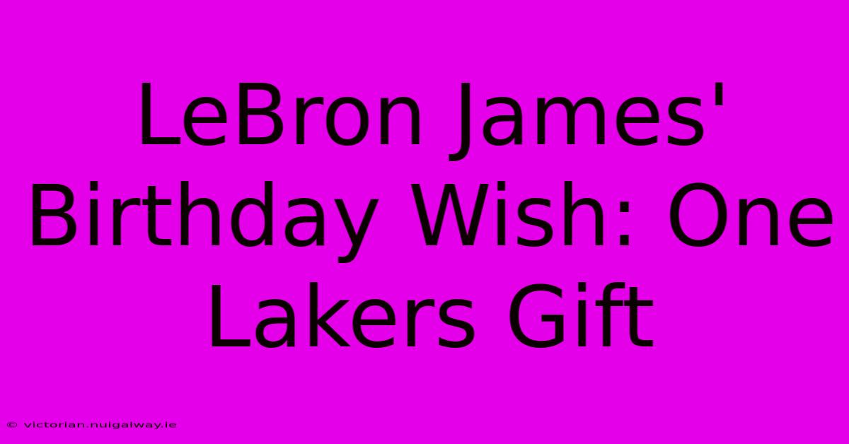 LeBron James' Birthday Wish: One Lakers Gift