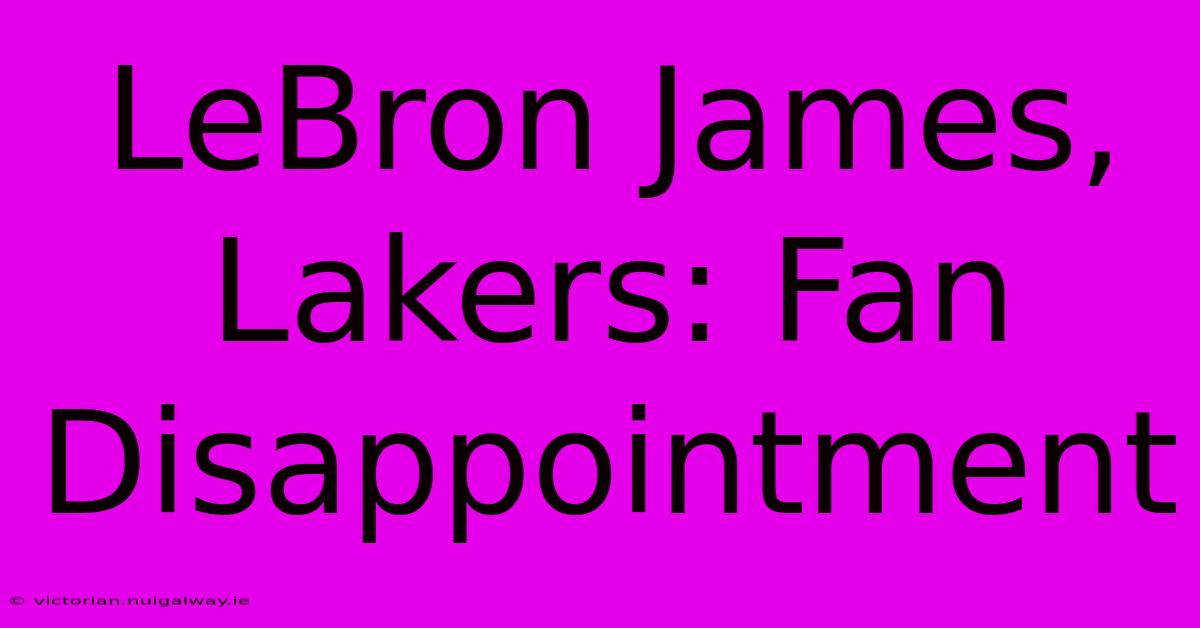 LeBron James, Lakers: Fan Disappointment