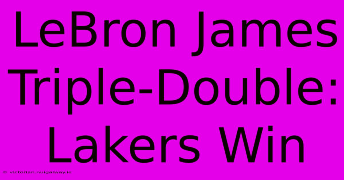 LeBron James Triple-Double: Lakers Win