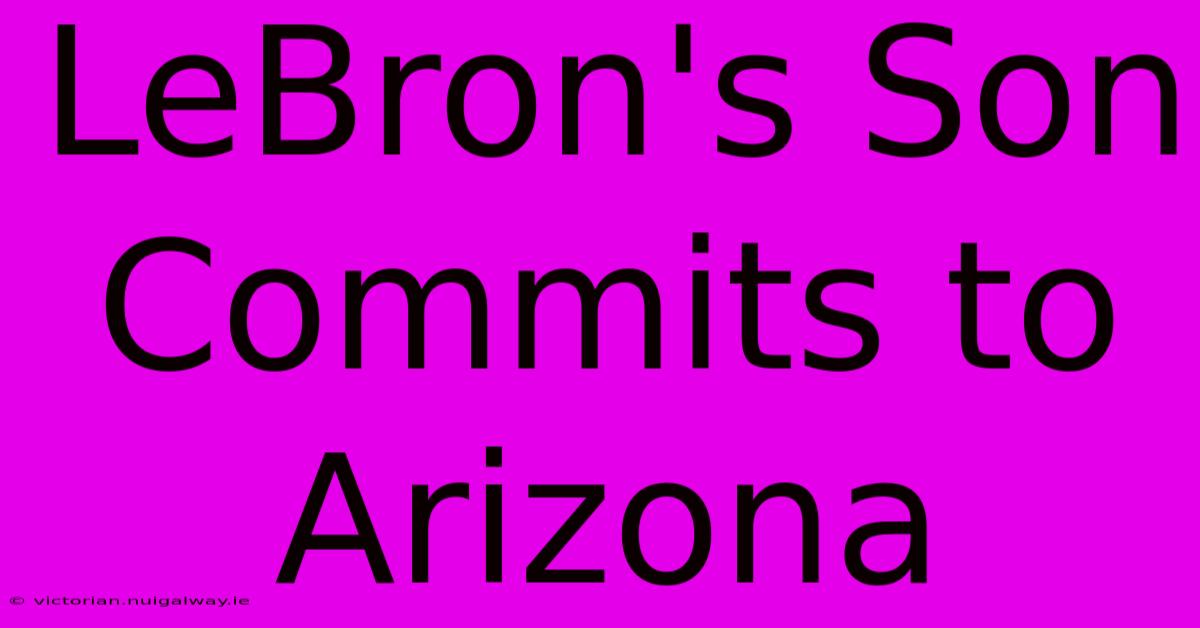 LeBron's Son Commits To Arizona