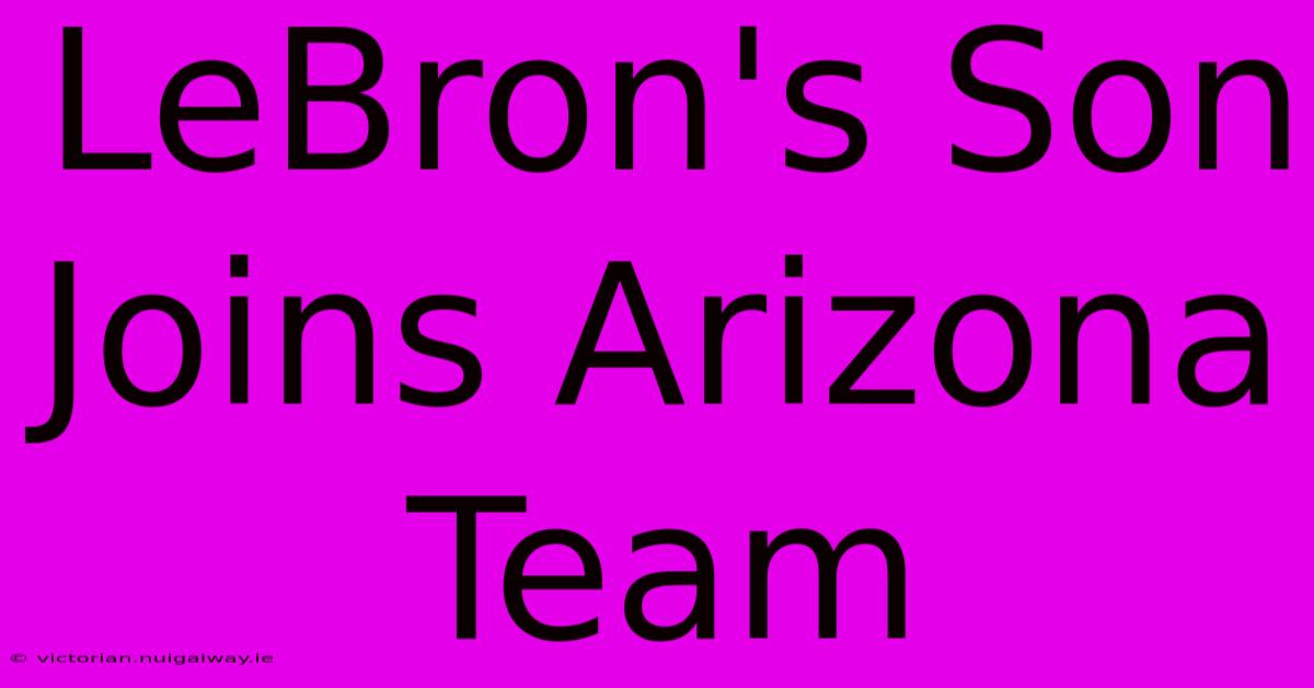 LeBron's Son Joins Arizona Team