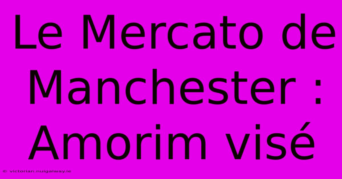 Le Mercato De Manchester : Amorim Visé