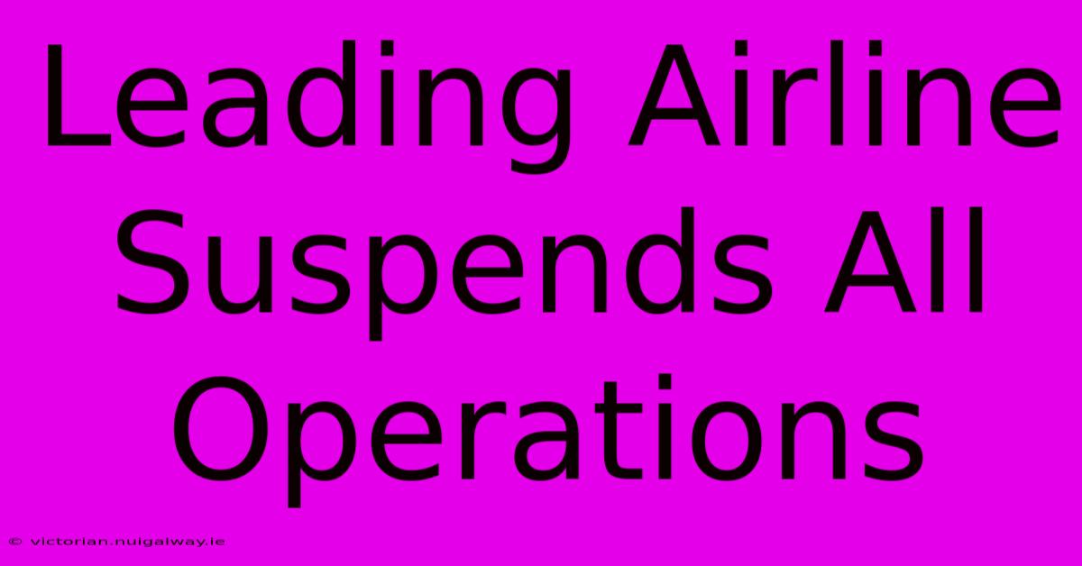 Leading Airline Suspends All Operations